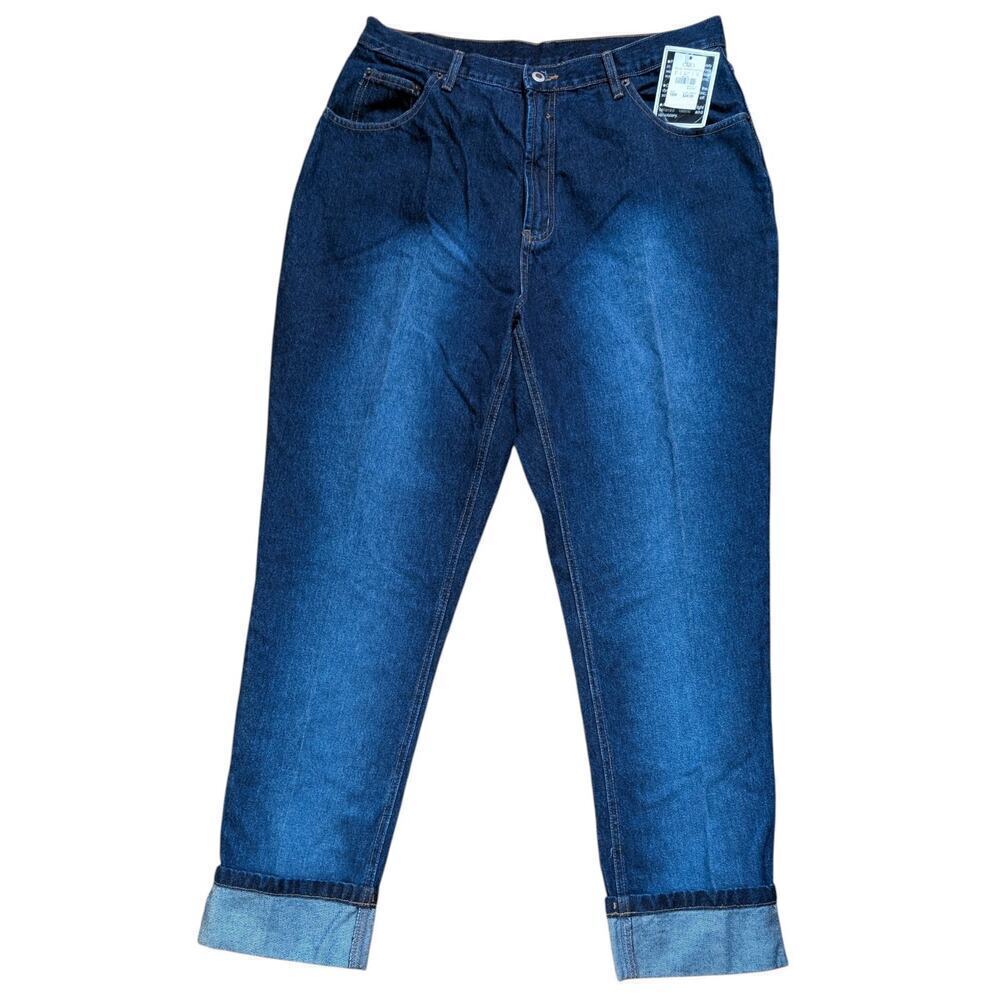 Carolina Blues Cuffed Denim Jeans Womens 18W High Waist Cotton New